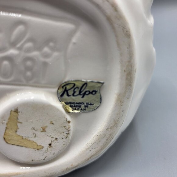 Vintage Relpo 6081 Girl Head Vase Planter Yellow Daisy Flowers Made In Japan - Picture 4 of 16